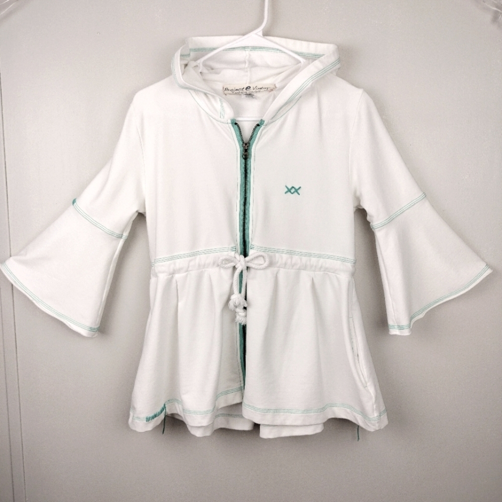 Project E Vintage from Urban Outfitters Bell Sleeve Embroidered Zip Up Hoodie